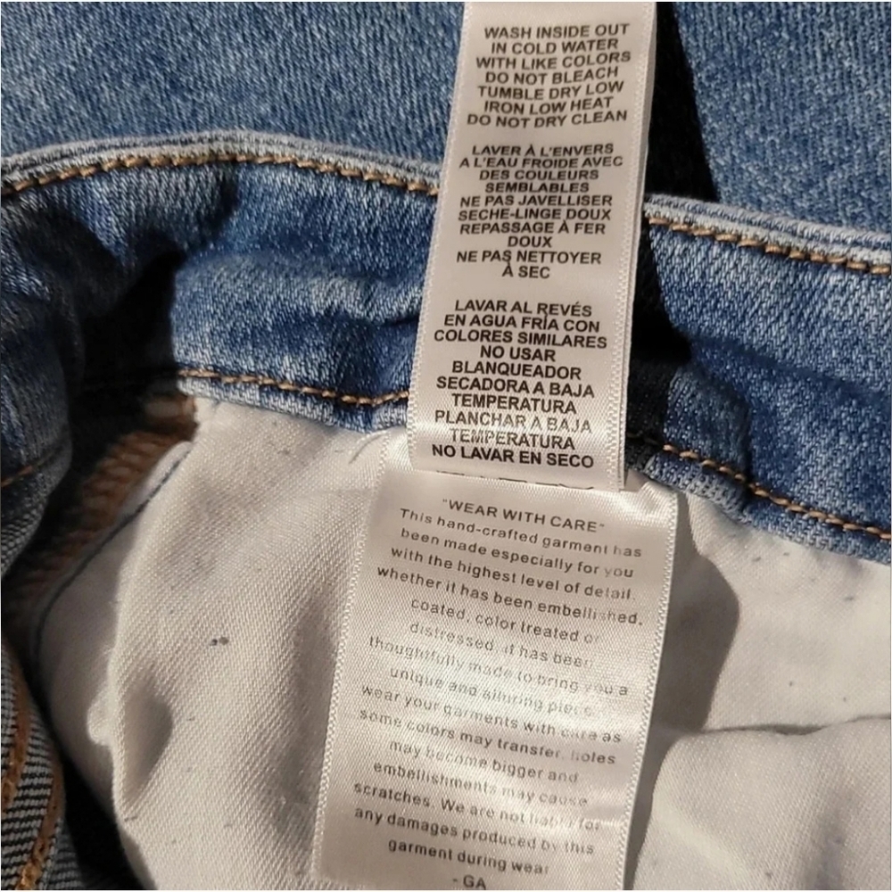 Good American Good Leg high rise indigo205 distressed pockets straight jeans - Picture 6 of 13